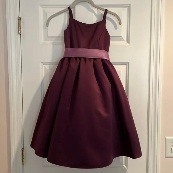 david's bridal jr bridesmaid dresses Chiffon Swag Sleeve Junior Bridesmaid Dress